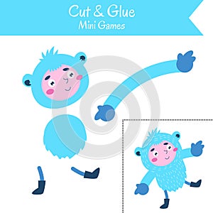 Cut and Glue . Educational game for preschool children