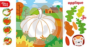 Cut Glue Pumpkin in Garden Children Paper Application Game