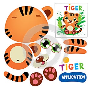 Cut Glue Tiger Children Paper Application Game