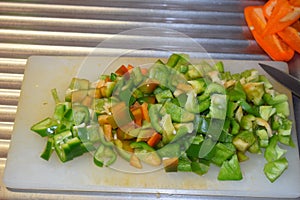 cut green paprika