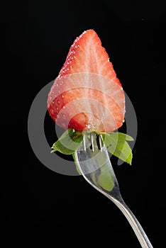 Cut half strawberry