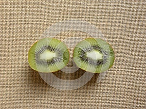 Cut halves of Kiwi