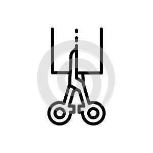 Black line icon for Cut, scissors and trim
