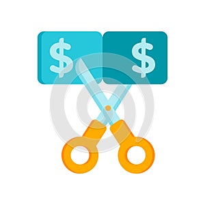 Cut icon isolated on white background