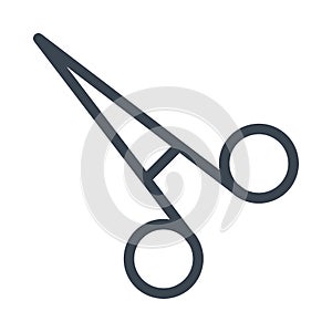 Cut vector glyph flat icon