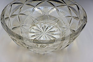 Cut Lead Crystal Bowl vessel vignette vintage .