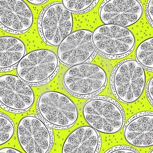 Cut lemons seamless pattern