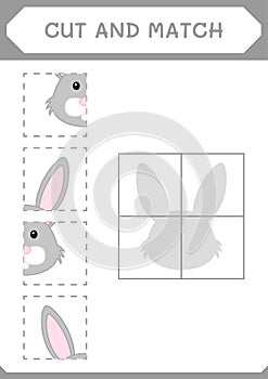 Cut and match parts of Rabbit, game for children. Vector