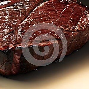 Cut of Medium Grilled Steak Generative AI