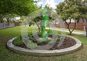 `Cut One Plant One` by Nic Noblique 2012, public art in Addison, Texas.