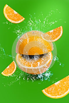 Cut oranges spread throughout, showing the freshness to quench thirst