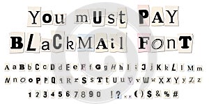 Cut out newspaper letters for blackmail