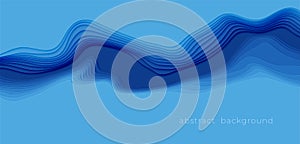 Cut out paper design style Blue abstract background. Blue papercut background for presentation, cover, banner, website