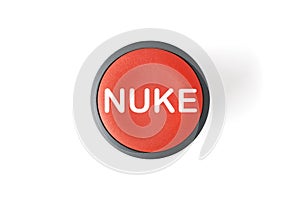 Cut Out of Red Circular Nuke Launch Push Button