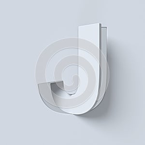 Cut out and rotated font 3d rendering letter J