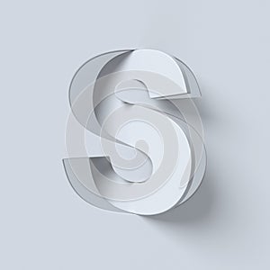 Cut out and rotated font 3d rendering letter S