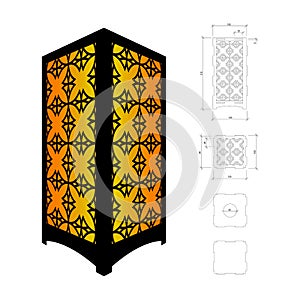 Cut out template for lamp