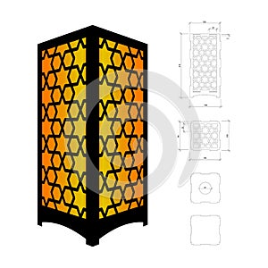 Cut out template for lamp