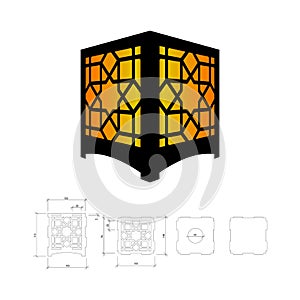 Cut out template for lamp