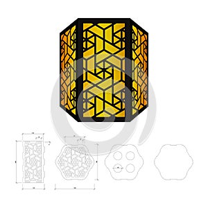 Cut out template for lamp