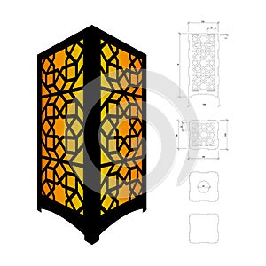 Cut out template for lamp