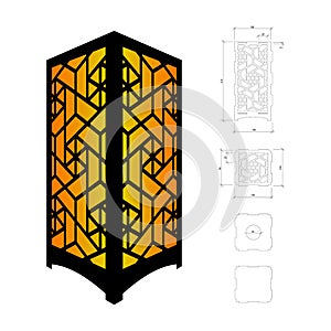 Cut out template for lamp