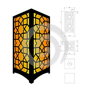 Cut out template for lamp