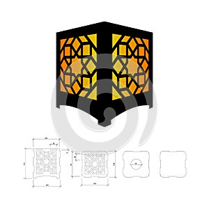 Cut out template for lamp
