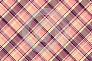 Cut out texture textile pattern, merry christmas plaid fabric vector. Towel background check tartan seamless in red and orange