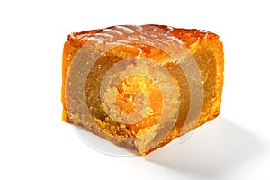 Cut out traditional Chinese mooncake the Chinese characters mean egg