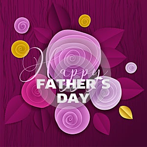 Cut paper floral card Fathers Day
