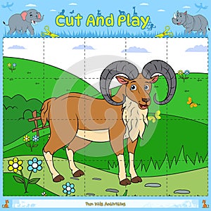 Cut and play puzzle animal game for kids Urial