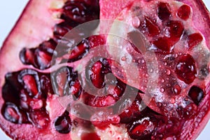 The cut pomegranate