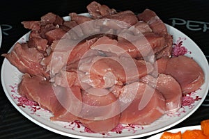 Cut pork tenderloin as medallions and sauted on both sides in the pan