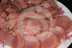 Cut pork tenderloin as medallions and sauted on both sides in the pan