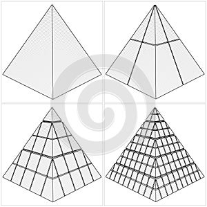 Cut Pyramid From The Simple To The Complicated Vector