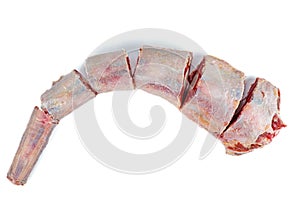 Cut raw oxtails isolated on a white