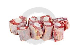 Cut raw oxtails isolated on a white