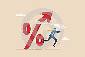 Cut or reduce inflation by monetary policy, FED, federal reserve or central bank increase interest rate to control inflation to