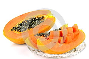 Cut Ripe papaya.
