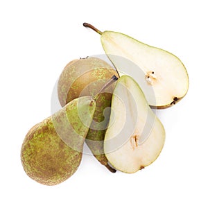Cut and served green pear