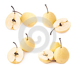 Cut and served yellow pear