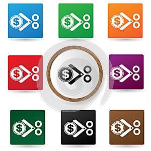 Cut Tax symbol,Colorful buttons