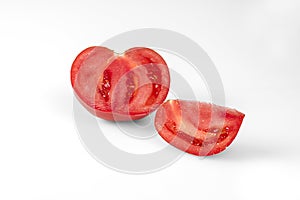 A Cut Tomato On White