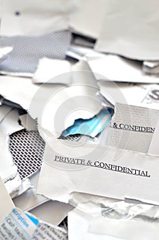 cut or torn private and confidential post mails