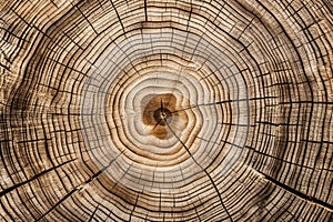 Cut tree exhibits annual growth history in intricate circle patterns