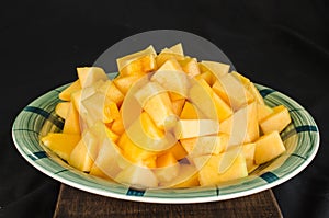 Cut up Cantaloup on a plate