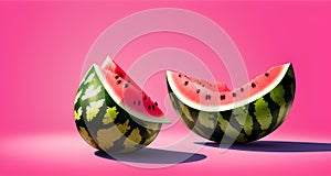 cut watermelon on different backgrounds