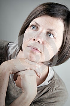 Cute 30s Lady Looking off Camera