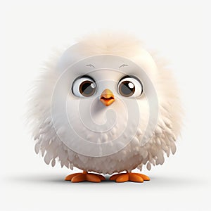 Cute 3d Animated Seagull Icon With Fluffy Fur